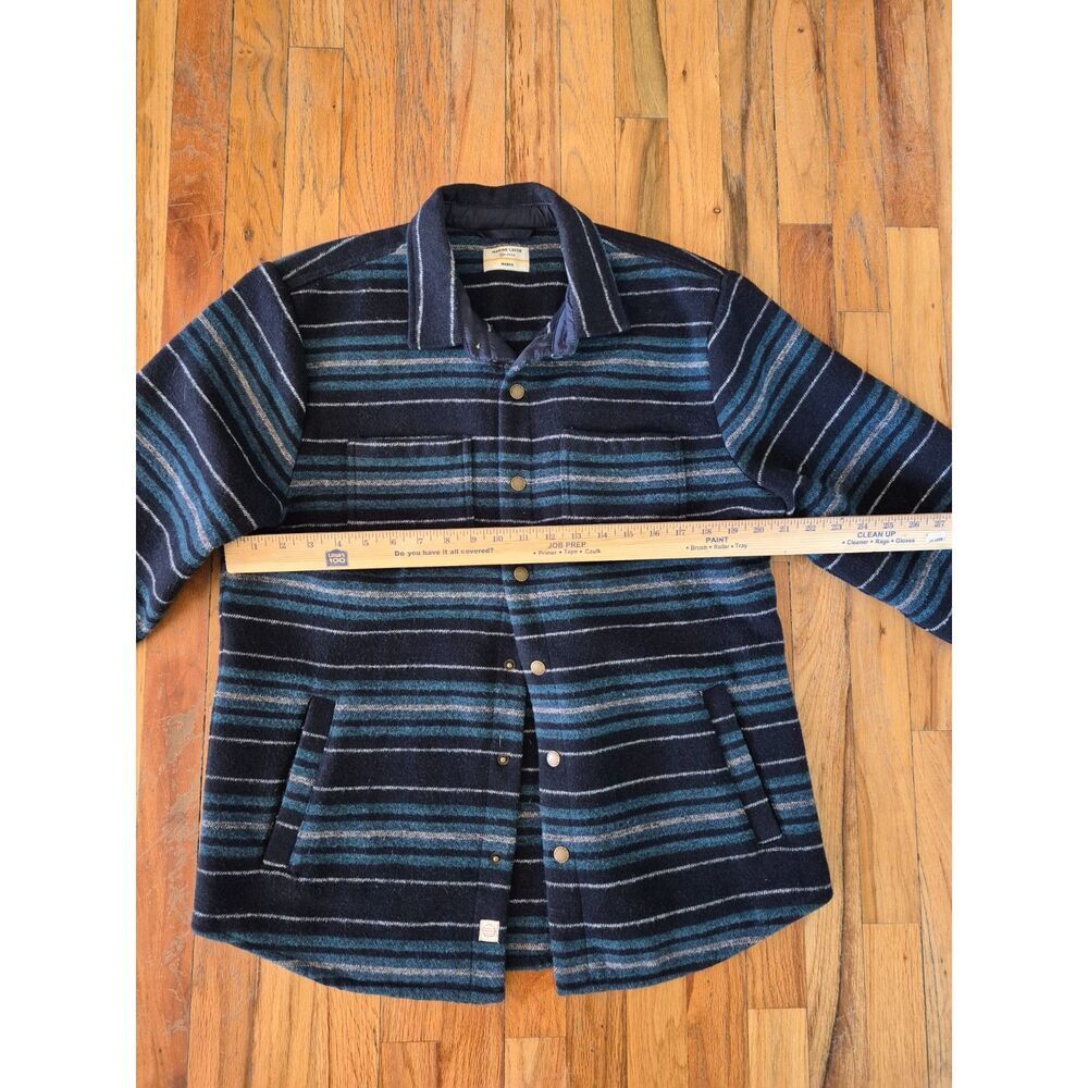 Marine Layer Mens Blue Striped Long Sleeve Button Front Shirt Jacket M (no size) - Picture 10 of 12